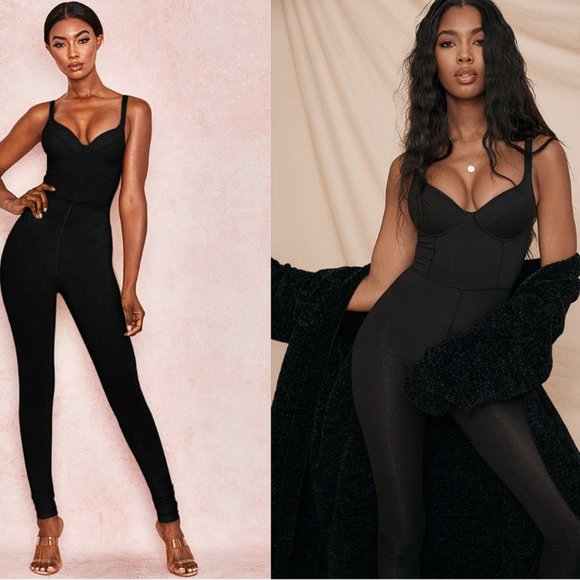 HOUSE OF CB 'Kalani' Black Soft Loungewear Jumpsuit NWOT